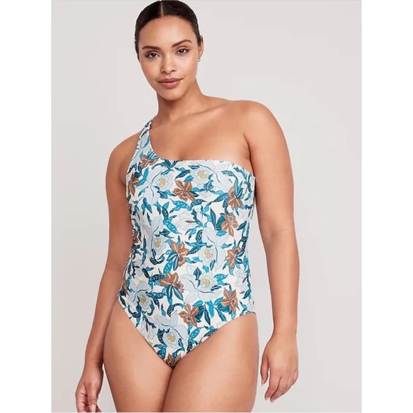NWT Old Navy Printed One-Shoulder One-Piece Swimsuit - Picture 7 of 8